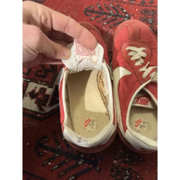 Vintage 1980s Nike Men's Made in Korea Red Size 5 Waffle Trainer